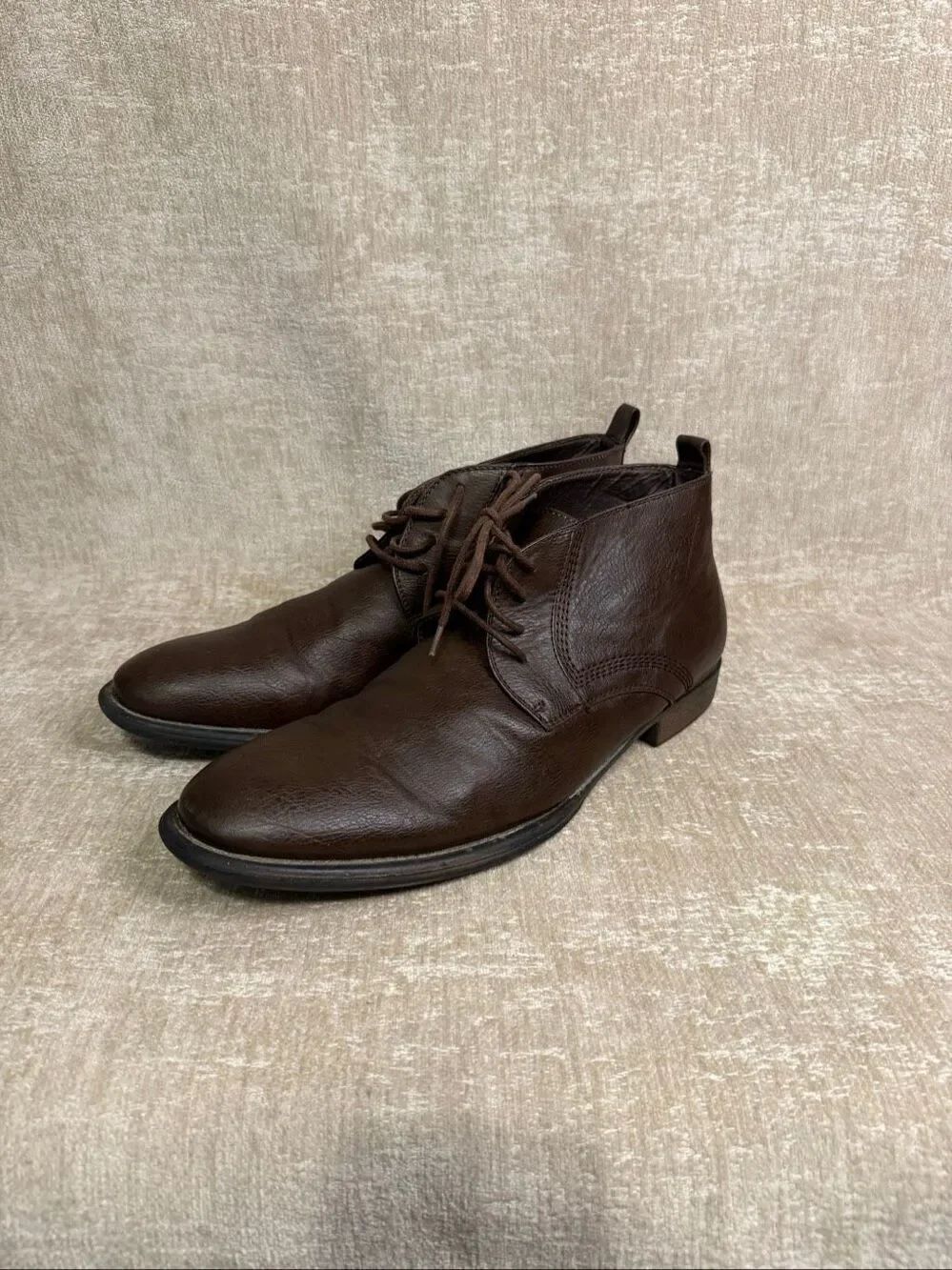 GUESS Men’s MG Norway Chukka Leather Ankle Boots Rich Dark Brown Size 12M